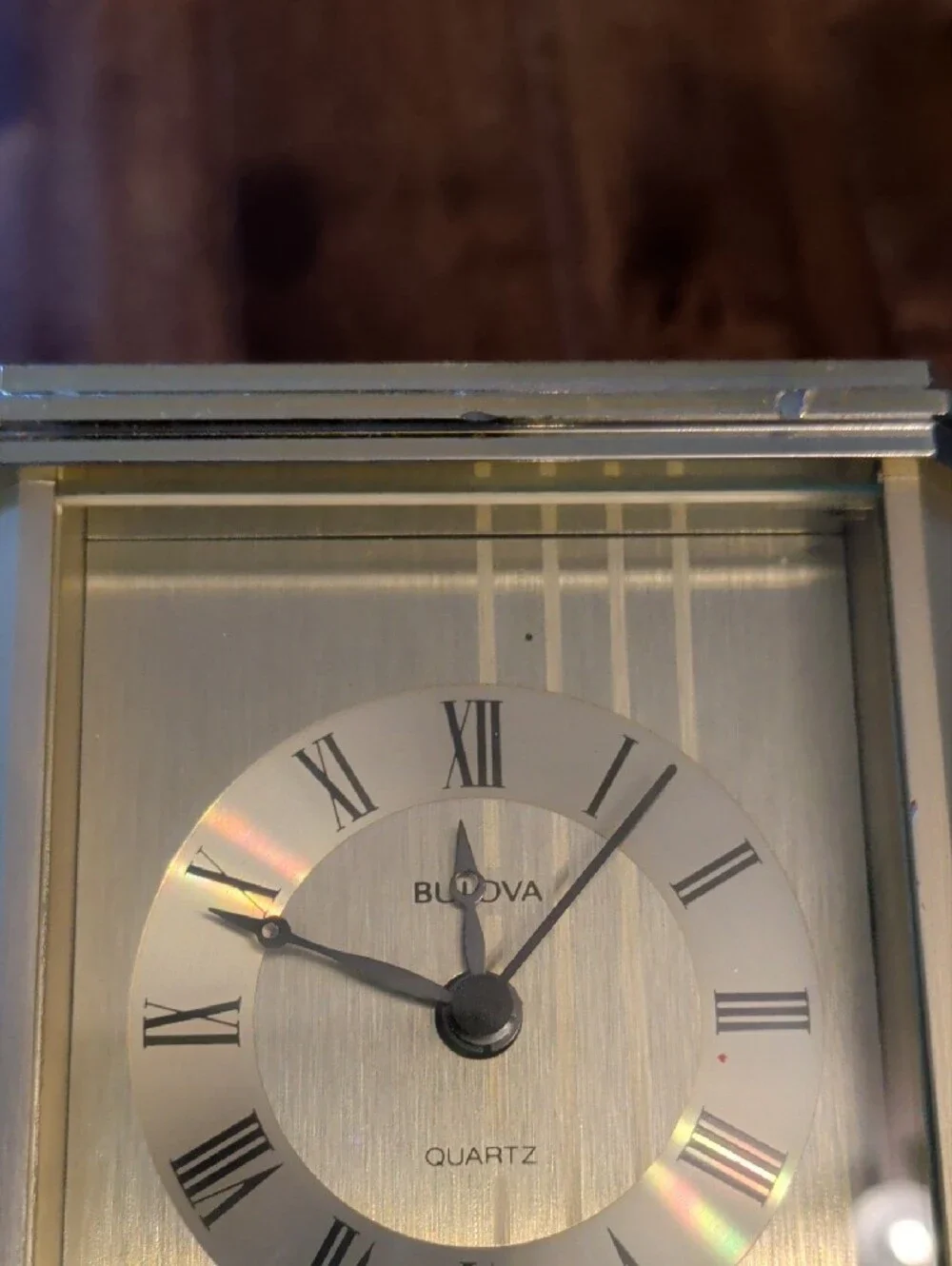Vintage Bulova Gold Accent Carriage Mantel Clock Made In West Germany